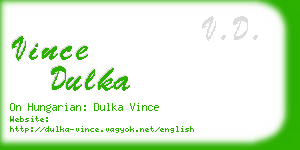 vince dulka business card